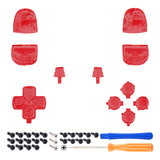 eXtremeRate Replacement D-pad R1 L1 R2 L2 Triggers Share Options Face Buttons, Clear Red Full Set Buttons Compatible with ps5 Controller BDM-010 & BDM-020 - JPF3002G2