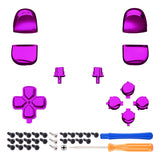 eXtremeRate Replacement D-pad R1 L1 R2 L2 Triggers Share Options Face Buttons, Chrome Purple Full Set Buttons Compatible with ps5 Controller BDM-010 & BDM-020 - JPF2005G2