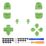 eXtremeRate Replacement D-pad R1 L1 R2 L2 Triggers Share Options Face Buttons, Clear Green Full Set Buttons Compatible with ps5 Controller BDM-010 & BDM-020 - JPF3003G2