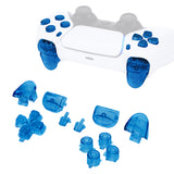 eXtremeRate Replacement D-pad R1 L1 R2 L2 Triggers Share Options Face Buttons, Clear Blue Full Set Buttons Compatible with ps5 Controller BDM-010 & BDM-020 - JPF3004G2
