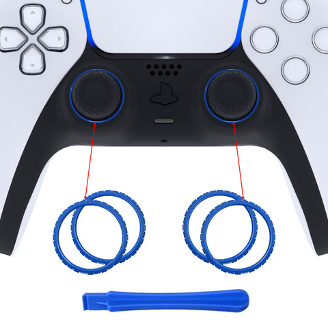 eXtremeRate Blue Replacement Accessories for PS5 Controller, Custom Accent Rings for PS5 Controller - Controller NOT Included - JPF5005