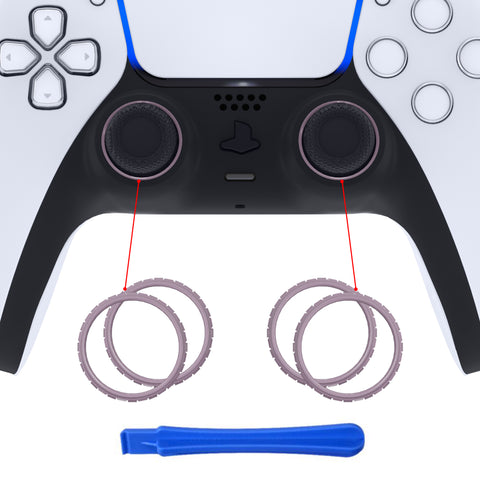 eXtremeRate Dark Grayish Violet Replacement Accessories for PS5 Controller, Custom Accent Rings for PS5 Controller - Controller NOT Included - JPF5018