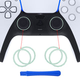eXtremeRate Light Cyan Replacement Accessories for PS5 Controller, Custom Accent Rings for PS5 Controller - Controller NOT Included - JPF5020