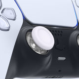 eXtremeRate White & Clear Replacement Thumbsticks for PS5 Controller, Custom Analog Stick Joystick Compatible with PS5, for PS4 All Model Controller - JPF629