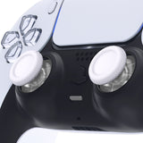 eXtremeRate White & Clear Replacement Thumbsticks for PS5 Controller, Custom Analog Stick Joystick Compatible with PS5, for PS4 All Model Controller - JPF629