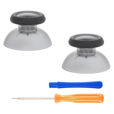 eXtremeRate Clear Black Replacement Thumbsticks for PS5 Controller, Custom Analog Stick Joystick Compatible with PS5, for PS4 All Model Controller - JPF630