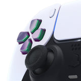 eXtremeRate Ergonomic Split Dpad Buttons (SDP Buttons) for PS5 Controller, Chameleon Green Purple Independent Dpad Direction Buttons for PS5 Edge Controller, for PS4 All Model Controller - JPF8011