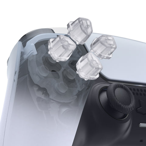 eXtremeRate Ergonomic Split Dpad Buttons (SDP Buttons) for PS5 Controller, Clear Independent Dpad Direction Buttons for PS5 Edge Controller, for PS4 All Model Controller - JPF8022