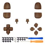 eXtremeRate Replacement D-pad R1 L1 R2 L2 Triggers Share Options Face Buttons, Wood Grain Full Set Buttons Compatible with ps5 Controller BDM-010 & BDM-020- JPF9001G2