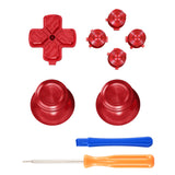 eXtremeRate Red Metal Thumbsticks Dpad ABXY Buttons Kit for PS5 Controller, Custom Replacement Aluminum Analog Thumbsticks & Action Buttons & Direction Keys for PS5 Controller - Controller NOT Included - JPFE003
