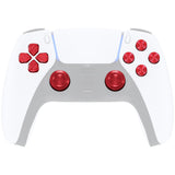 eXtremeRate Red Metal Thumbsticks Dpad ABXY Buttons Kit for PS5 Controller, Custom Replacement Aluminum Analog Thumbsticks & Action Buttons & Direction Keys for PS5 Controller - Controller NOT Included - JPFE003