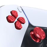 eXtremeRate Red Metal Thumbsticks Dpad ABXY Buttons Kit for PS5 Controller, Custom Replacement Aluminum Analog Thumbsticks & Action Buttons & Direction Keys for PS5 Controller - Controller NOT Included - JPFE003
