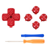 eXtremeRate Red Metal Dpad ABXY Buttons for PS5 Controller, Custom Replacement Aluminum Action Buttons & Direction Keys for PS5 Controller - Controller NOT Included - JPFD003
