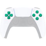 eXtremeRate Green Metal Dpad ABXY Buttons for PS5 Controller, Custom Replacement Aluminum Action Buttons & Direction Keys for PS5 Controller - Controller NOT Included - JPFD006