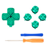 eXtremeRate Green Metal Dpad ABXY Buttons for PS5 Controller, Custom Replacement Aluminum Action Buttons & Direction Keys for PS5 Controller - Controller NOT Included - JPFD006
