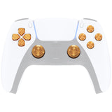eXtremeRate Gold Metal Thumbsticks Dpad ABXY Buttons Kit for PS5 Controller, Custom Replacement Aluminum Analog Thumbsticks & Action Buttons & Direction Keys for PS5 Controller - Controller NOT Included - JPFE001
