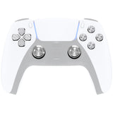 eXtremeRate Silver Metal Thumbsticks Dpad ABXY Buttons Kit for PS5 Controller, Custom Replacement Aluminum Analog Thumbsticks & Action Buttons & Direction Keys for PS5 Controller - Controller NOT Included - JPFE002