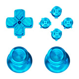 eXtremeRate Blue Metal Thumbsticks Dpad ABXY Buttons Kit for PS5 Controller, Custom Replacement Aluminum Analog Thumbsticks & Action Buttons & Direction Keys for PS5 Controller - Controller NOT Included - JPFE004