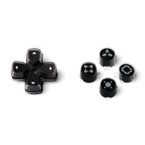 eXtremeRate Replacement Custom Dpad Action Buttons Three-Tone Black & Clear with Black White Redesigned Symbols D-pad Face Buttons Compatible with ps5 Controller - JPFF001