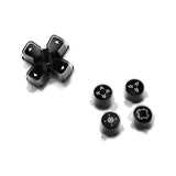 eXtremeRate Replacement Custom Dpad Action Buttons Three-Tone Black & Clear with Black White Redesigned Symbols D-pad Face Buttons Compatible with ps5 Controller - JPFF001