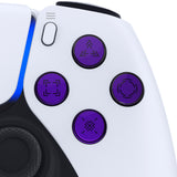 eXtremeRate Replacement Custom Dpad Action Buttons Three-Tone Purple & Clear with Redesigned Symbols D-pad Face Buttons Compatible with ps5 Controller - JPFF007