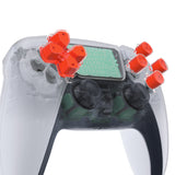 eXtremeRate Replacement Custom Dpad Action Buttons Three-Tone Orange & Clear with Redesigned Symbols D-pad Face Buttons Compatible with ps5 Controller - JPFF008