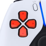eXtremeRate Replacement Custom Dpad Action Buttons Three-Tone Orange & Clear with Redesigned Symbols D-pad Face Buttons Compatible with ps5 Controller - JPFF008