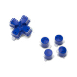 eXtremeRate Replacement Custom Dpad Action Buttons Three-Tone Blue & Clear with Redesigned Symbols D-pad Face Buttons Compatible with ps5 Controller - JPFF009