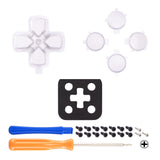 eXtremeRate Two-Tone White & Clear Custom Dpad Action Buttons Replacement No Letter Imprint D-pad Face Buttons Compatible with ps5 Controller - JPFG002