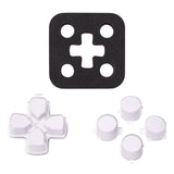 eXtremeRate Two-Tone White & Clear Custom Dpad Action Buttons Replacement No Letter Imprint D-pad Face Buttons Compatible with ps5 Controller - JPFG002