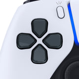eXtremeRate Two-Tone Gray & Clear Custom Dpad Action Buttons Replacement No Letter Imprint D-pad Face Buttons Compatible with ps5 Controller - JPFG003