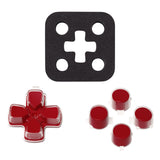 eXtremeRate Two-Tone Carmine Red & Clear Custom Dpad Action Buttons Replacement No Letter Imprint D-pad Face Buttons Compatible with ps5 Controller - JPFG004