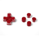 eXtremeRate Two-Tone Carmine Red & Clear Custom Dpad Action Buttons Replacement No Letter Imprint D-pad Face Buttons Compatible with ps5 Controller - JPFG004