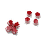 eXtremeRate Two-Tone Carmine Red & Clear Custom Dpad Action Buttons Replacement No Letter Imprint D-pad Face Buttons Compatible with ps5 Controller - JPFG004