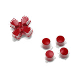 eXtremeRate Two-Tone Carmine Red & Clear Custom Dpad Action Buttons Replacement No Letter Imprint D-pad Face Buttons Compatible with ps5 Controller - JPFG004