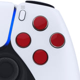 eXtremeRate Two-Tone Carmine Red & Clear Custom Dpad Action Buttons Replacement No Letter Imprint D-pad Face Buttons Compatible with ps5 Controller - JPFG004