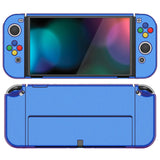 PlayVital AlterGrips Glossy Protective Slim Case for Nintendo Switch OLED, Ergonomic Grip Cover for Joycon, Dockable Hard Shell for Switch OLED w/Thumb Grip Caps & Button Caps - Chameleon Purple Blue - JSOYP3001