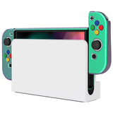 PlayVital AlterGrips Glossy Protective Slim Case for Nintendo Switch OLED, Ergonomic Grip Cover for Joycon, Dockable Hard Shell for Switch OLED w/Thumb Grip Caps & Button Caps - Chameleon Green Purple - JSOYP3002