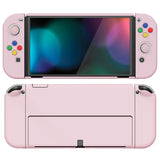PlayVital AlterGrips Protective Slim Case for Nintendo Switch OLED, Ergonomic Grip Cover for Joycon, Dockable Hard Shell for Switch OLED w/Thumb Grip Caps & Button Caps - Cherry Blossoms Pink - JSOYP3007