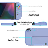 PlayVital AlterGrips Protective Slim Case for Nintendo Switch OLED, Ergonomic Grip Cover for Joycon, Dockable Hard Shell for Switch OLED w/Thumb Grip Caps & Button Caps - Light Violet - JSOYP3008