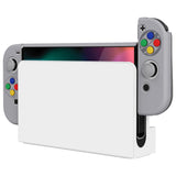 PlayVital AlterGrips Glossy Protective Slim Case for Nintendo Switch OLED, Ergonomic Grip Cover for Joycon, Dockable Hard Shell for Switch OLED w/Thumb Grip Caps & Button Caps - SFC SNES Classic EU Style - JSOYY7001