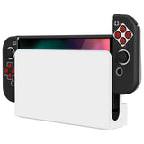 PlayVital AlterGrips Glossy Protective Slim Case for Nintendo Switch OLED, Ergonomic Grip Cover for Joycon, Dockable Hard Shell for Switch OLED w/Thumb Grip Caps & Button Caps - Classics NES Style - JSOYY7002