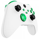 eXtremeRate Chrome Green Replacement Buttons for Xbox Series S & Xbox Series X Controller, LB RB LT RT Bumpers Triggers D-pad ABXY Start Back Sync Share Keys for Xbox Series X/S Controller  - JX3206