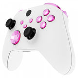 eXtremeRate Chrome Pink Replacement Buttons for Xbox Series S & Xbox Series X Controller, LB RB LT RT Bumpers Triggers D-pad ABXY Start Back Sync Share Keys for Xbox Series X/S Controller  - JX3207