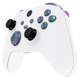 eXtremeRate No Letter Imprint Custom Full Set Buttons for Xbox Series X/S Controller, Chameleon Green Purple Replacement Accessories Bumpers Triggers Dpad ABXY Buttons for Xbox Series X/S, Xbox Core Controller - JX3502