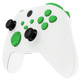 eXtremeRate No Letter Imprint Custom Full Set Buttons for Xbox Series X/S Controller, Green Replacement Accessories Bumpers Triggers Dpad ABXY Buttons for Xbox Series X/S, Xbox Core Controller - JX3506