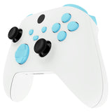 eXtremeRate No Letter Imprint Custom Full Set Buttons for Xbox Series X/S Controller, Heaven Blue Replacement Accessories Bumpers Triggers Dpad ABXY Buttons for Xbox Series X/S, Xbox Core Controller - JX3513