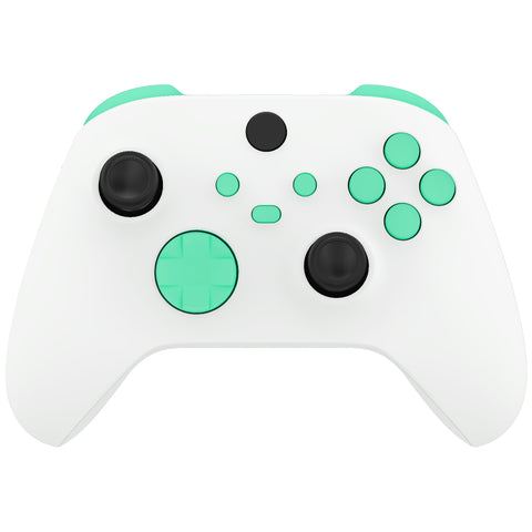 eXtremeRate No Letter Imprint Custom Full Set Buttons for Xbox Series X/S Controller, Mint Green Replacement Accessories Bumpers Triggers Dpad ABXY Buttons for Xbox Series X/S, Xbox Core Controller - JX3514