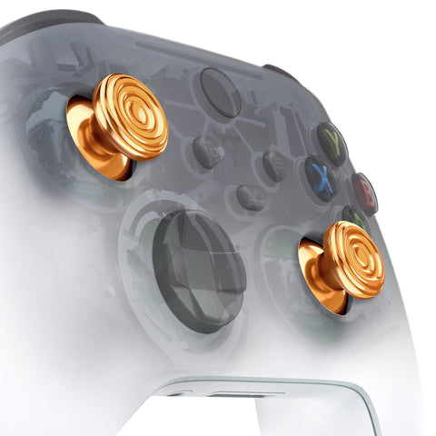 eXtremeRate Custom Gold Metal Thumbsticks for Xbox Series X/S Controller, Concentric Circles Aluminum Alloy Analog Stick for Xbox One S/X, Replacement Joystick for Xbox One Standard Elite Controller - JX3C001