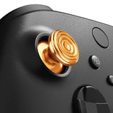 eXtremeRate Custom Gold Metal Thumbsticks for Xbox Series X/S Controller, Concentric Circles Aluminum Alloy Analog Stick for Xbox One S/X, Replacement Joystick for Xbox One Standard Elite Controller - JX3C001